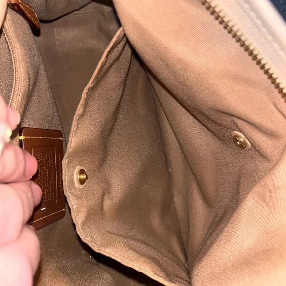Coach Beige Signature Shoulder Bag - Picture 3 of 6